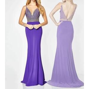 NEW LAST DRESS royal temptation beaded gown in purple
